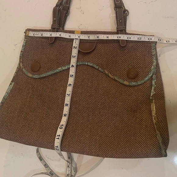 Gap Brown Herringbone Tweed Bag - Picture 7 of 10